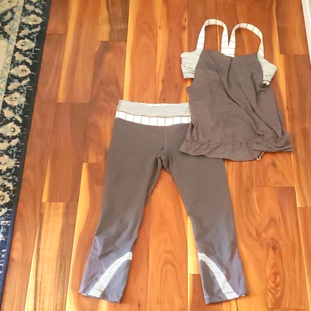 Lululemon Run Inspire Crop and Rest Less top set